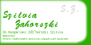 szilvia zahorszki business card